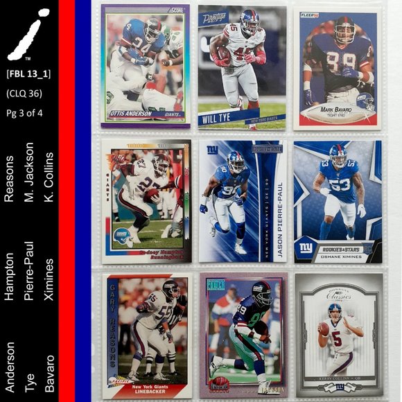 New York Giants 36 Player Card Lot [FBL13_1] - Picture 5 of 6